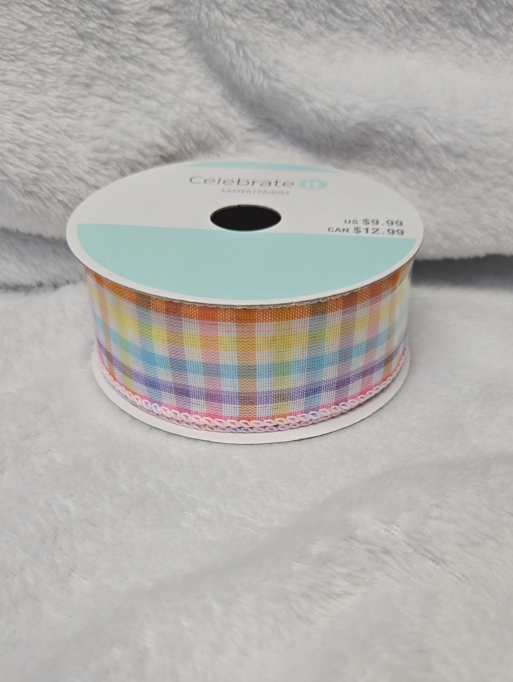 🌞Celebrate It Pastel Plaid Ribbon - Rainbow Pastels 1.5in X 30ft